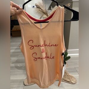 NWT Sunshine & Sandals Girls Peach and Pink Tank Top